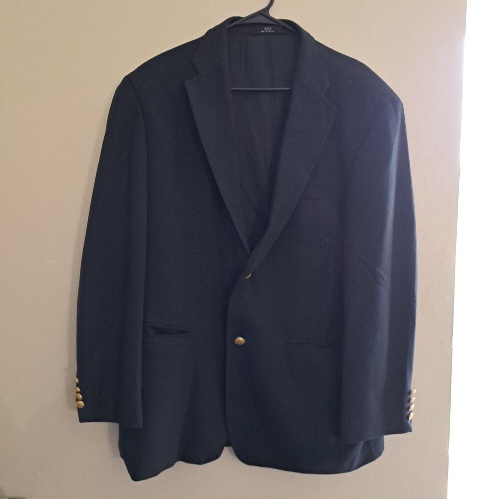 Haggar Black Label Mens Sz 42R Dark Gray 2 Button Blazer Suit Jacket Sport Coat